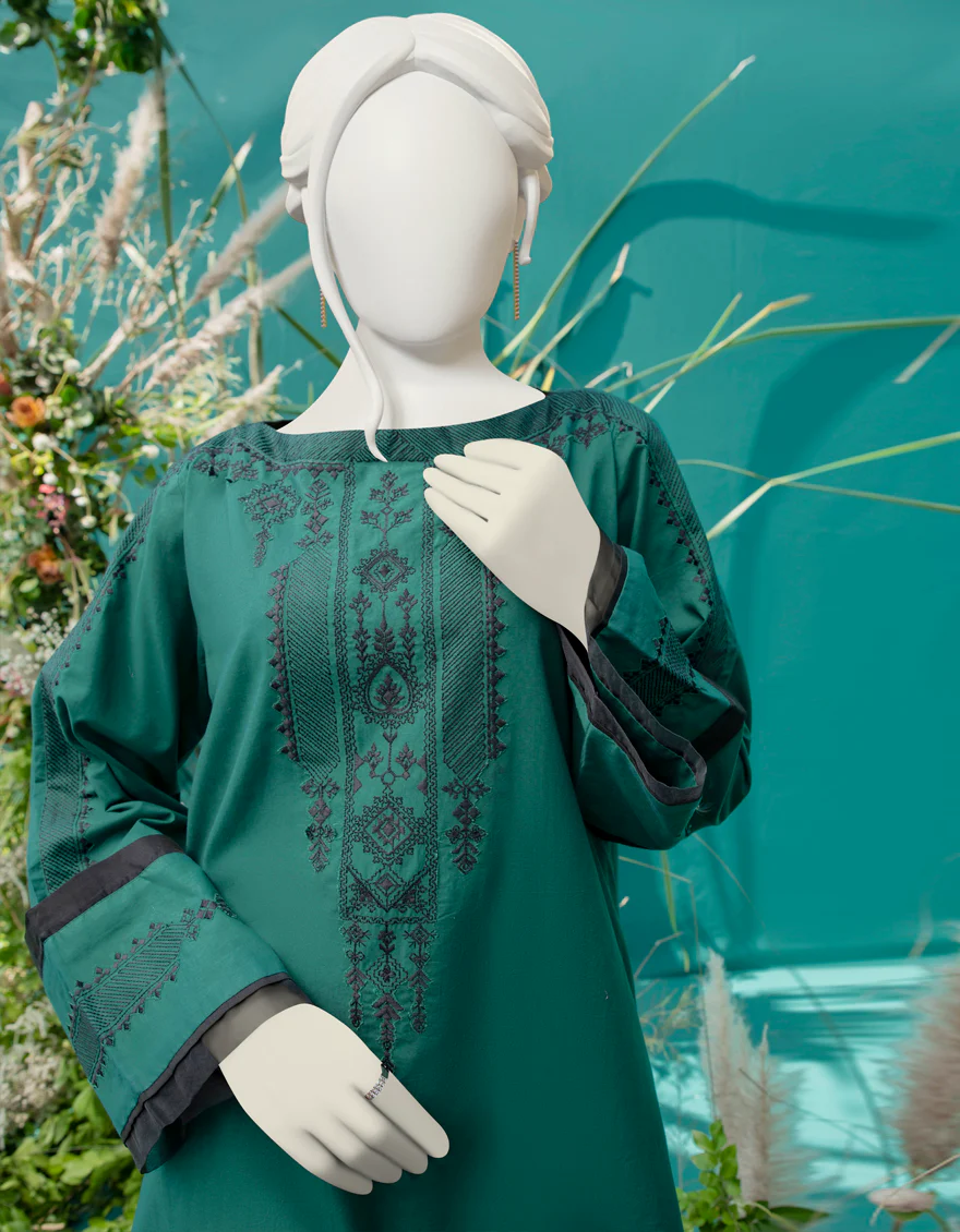 GREEN KHADDAR KURTI | JJLK-W-JWS-US-22-3055 FB/PUNK - Image 3