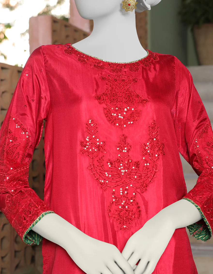 MAROON RAW SILK KURTI | JJLK-W-JWS-US-22-3063 FB/HF-151 - Image 3