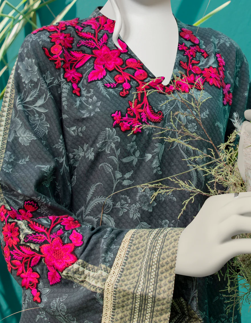 GREY LAWN KURTI | JJLK-W-JWS-US-22-3069 FB/MAROONED - Image 3