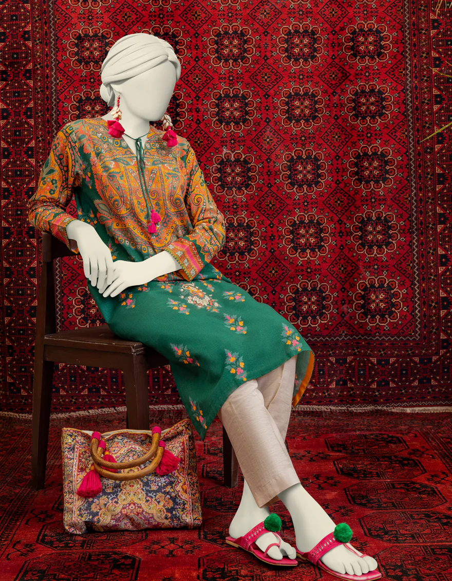 GREEN KURTI | JJLK-W-JWS-US-23-3034 FB/KAMIAR-1 - Image 4