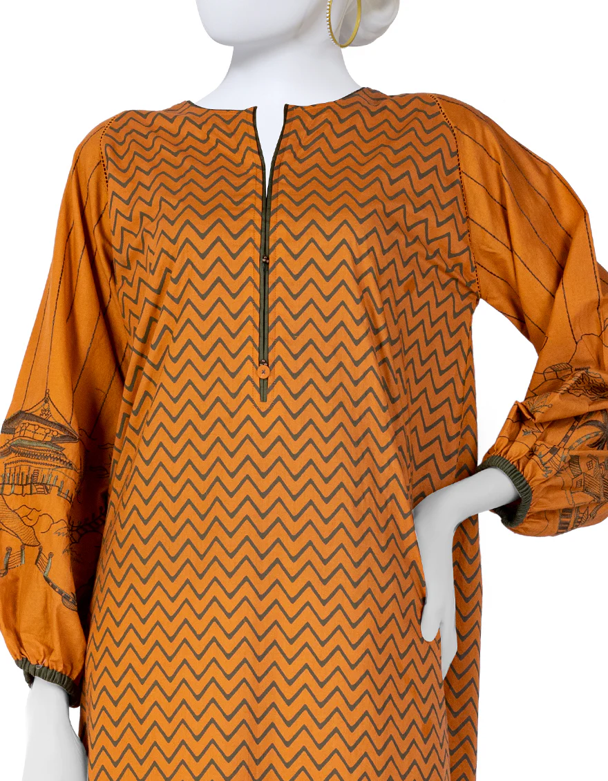 MUSTARD CAMBRIC KURTI | JJLK-W-JWS-US-23-3044 FB/TOILE-3 - Image 3