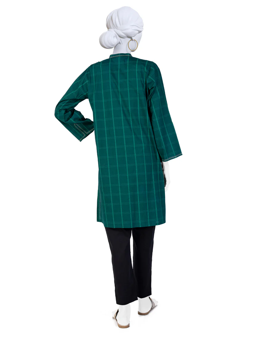 GREEN CAMBRIC KURTI | JJLK-W-JWS-US-23-3045 FB/TOILE-4 - Image 2