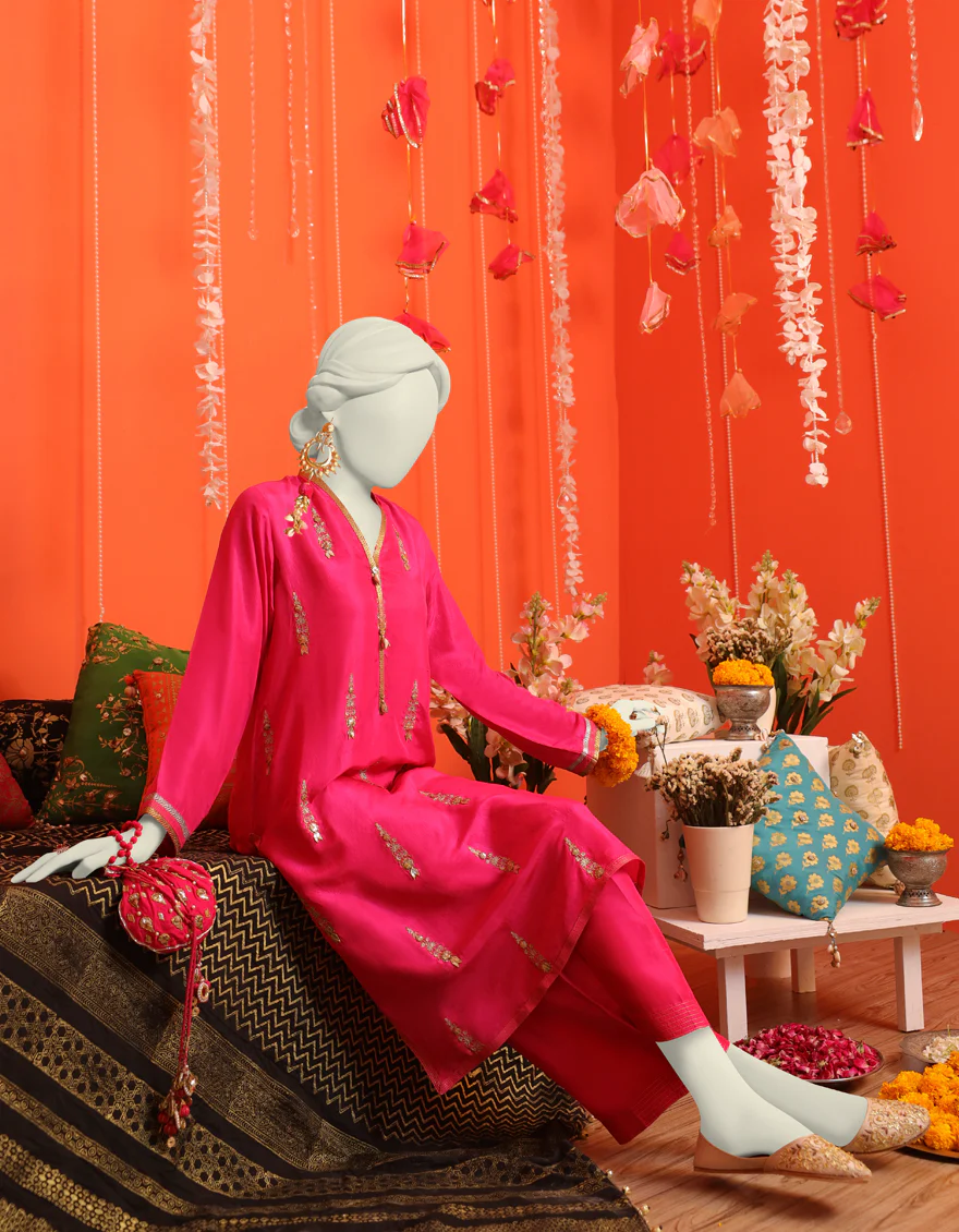 PINK KURTI | JJLK-W-JWS-US-23-3046 FB/GOTA VINTAGE-7 - Image 2