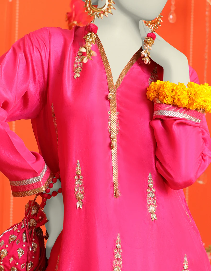 PINK KURTI | JJLK-W-JWS-US-23-3046 FB/GOTA VINTAGE-7 - Image 3