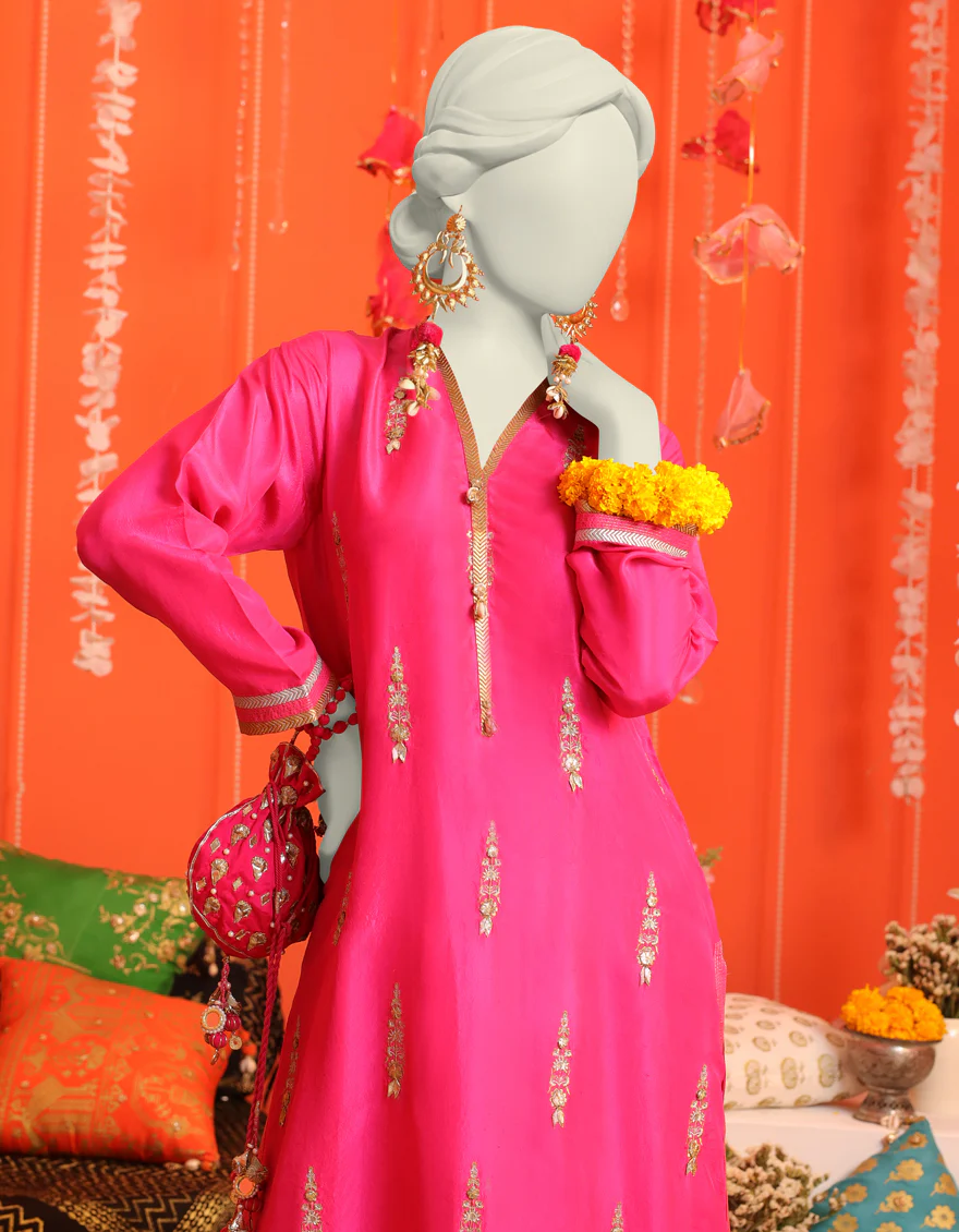 PINK KURTI | JJLK-W-JWS-US-23-3046 FB/GOTA VINTAGE-7 - Image 4