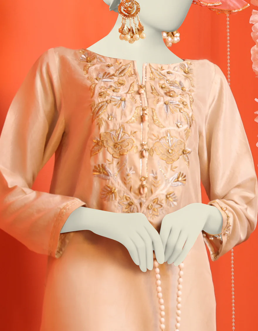 BEIGE KURTI | JJLK-W-JWS-US-23-3048 FB/GOTA VINTAGE-9 - Image 2