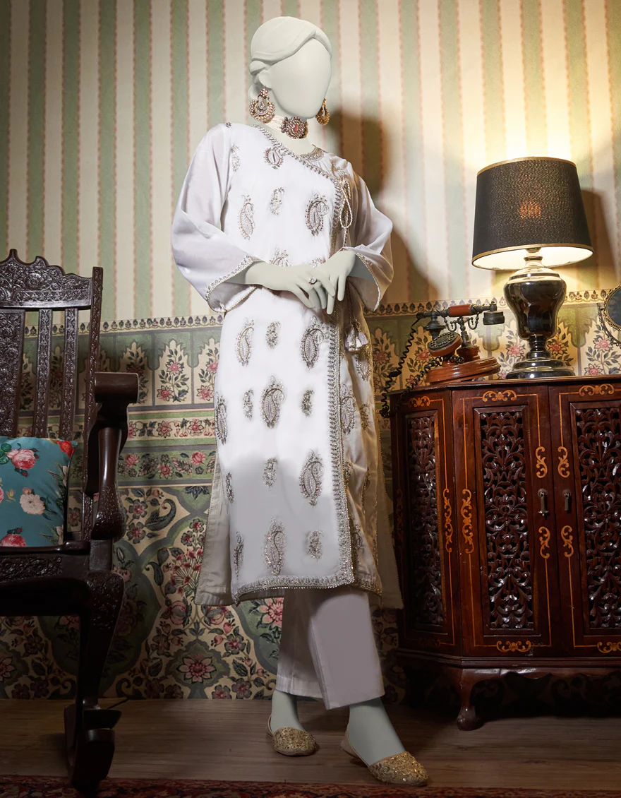 WHITE PAPER COTTON KURTI | JJLK-W-JWS-US-23-3055 FB/MK-86 - Image 2