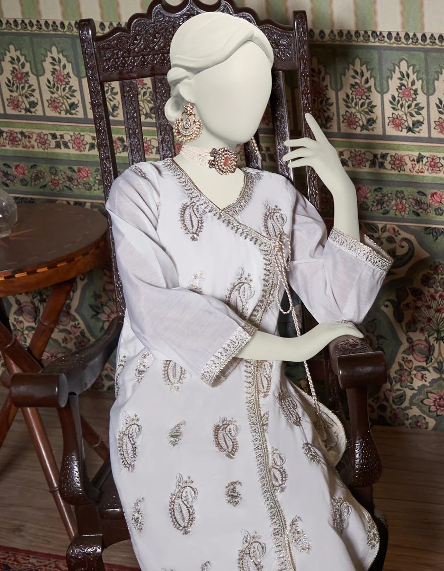 WHITE PAPER COTTON KURTI | JJLK-W-JWS-US-23-3055 FB/MK-86 - Image 3