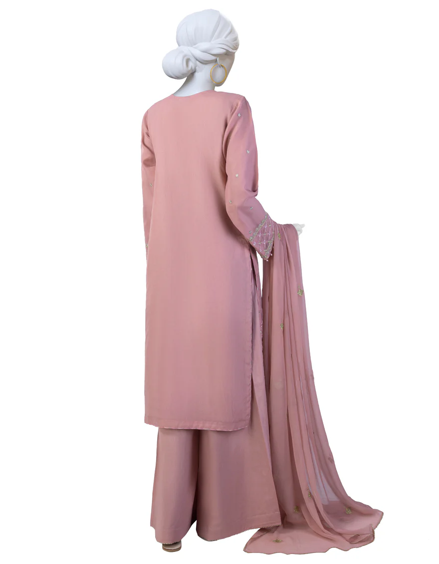 PINK ORGANZA 3PC UNSTITCHED | JJLS-S-JFU-24-701 FB/JH-277 - Image 2