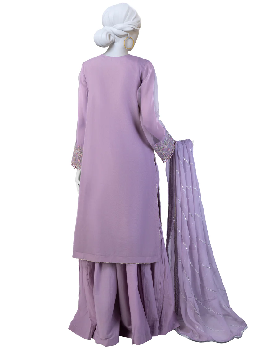 PURPLE ORGANZA 3PC UNSTITCHED | JJLS-S-JFU-24-702 FB/JH-278 - Image 2