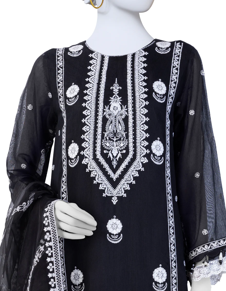 BLACK COTTON 3PC UNSTITCHED | JJLS-S-JFU-24-706 FB/MK 90 - Image 3
