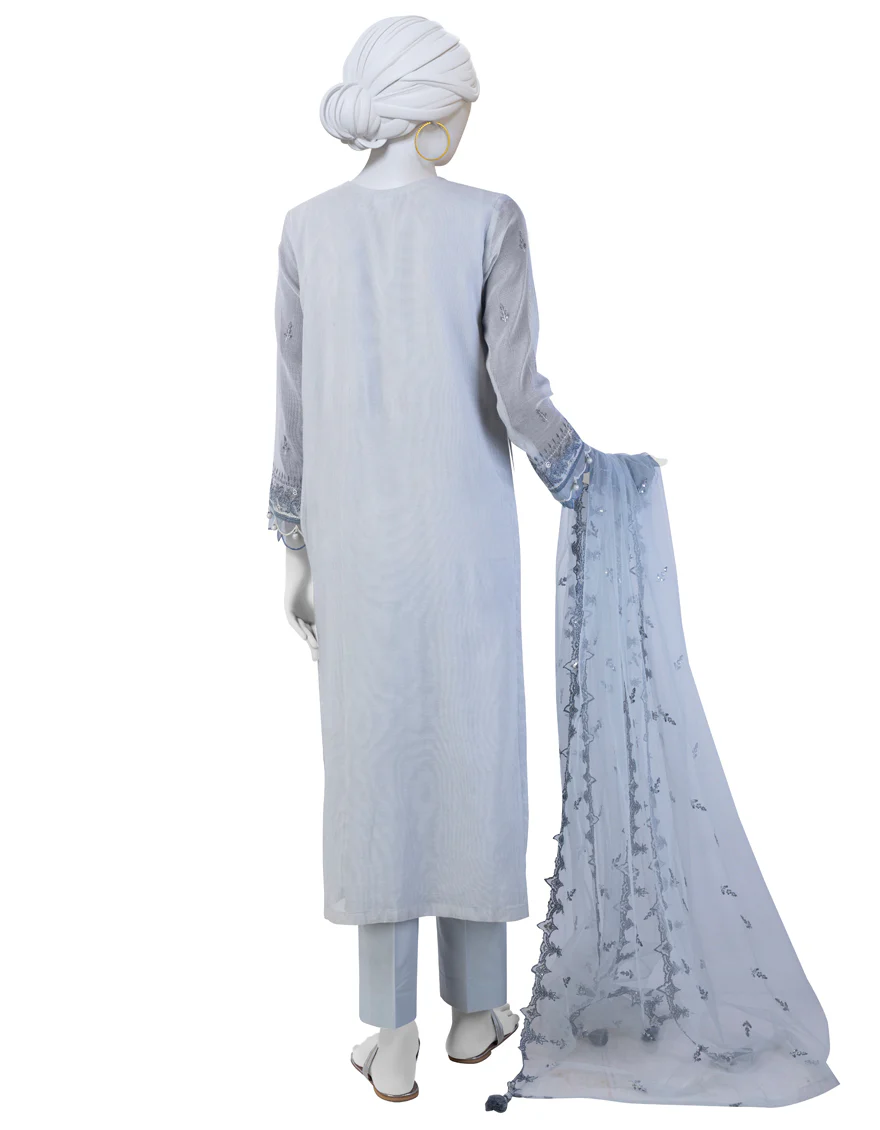 BLUE COTTON 3PC UNSTITCHED | JJLS-S-JFU-24-707 FB/MK 91 - Image 2