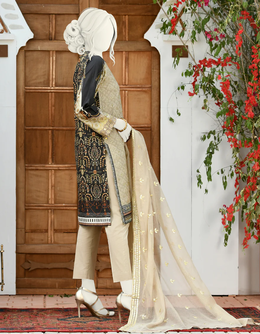 BEIGE CAMBRIC 3PC UNSTITCHED | JJLS-S-JPUS-US-22-305 JT-717 - Image 3