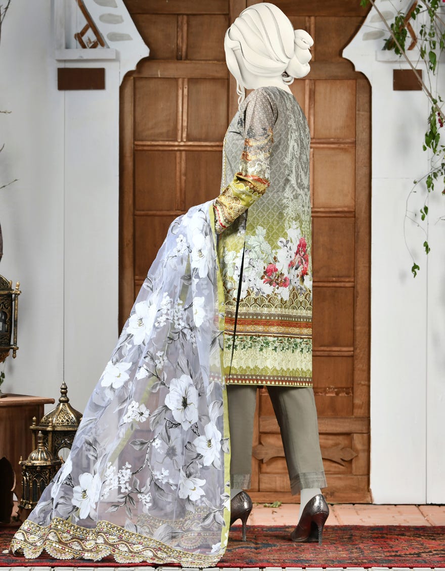 GREY CAMBRIC 3PC UNSTITCHED | JJLS-S-JPUS-US-22-314 JA-703 - Image 2