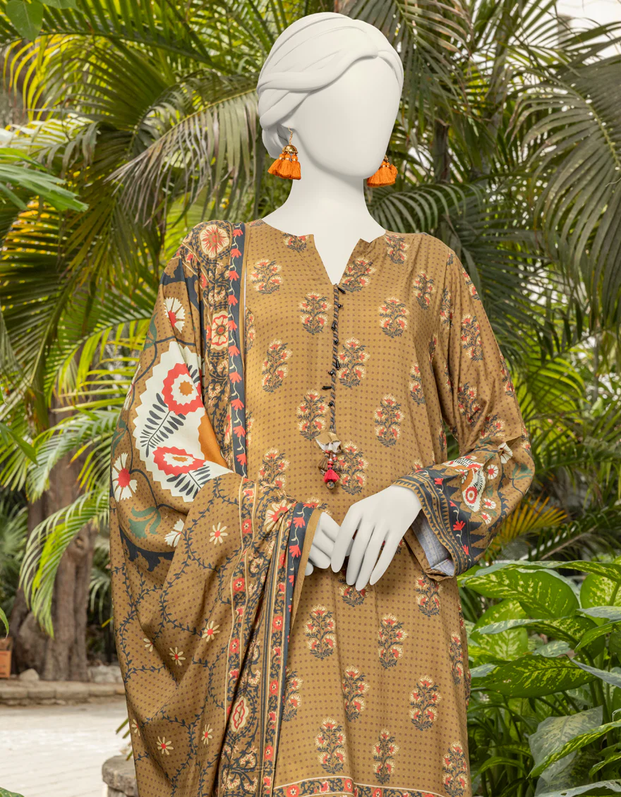GREEN VISCOSE 3PC UNSTITCHED | JJLS-S-JPW-24-017 FB/SUZANI-1 - Image 3