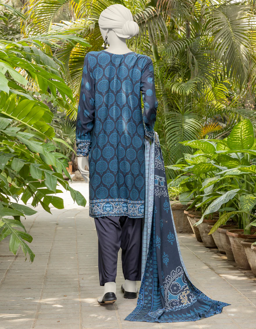 BLACK VISCOSE 3PC UNSTITCHED | JJLS-S-JPW-24-018 FB/SUZANI-2 - Image 2