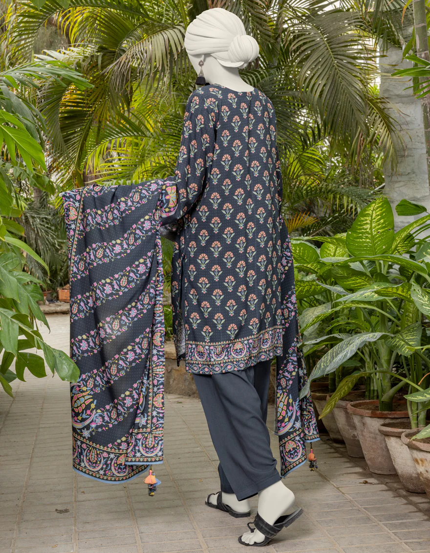 BLACK VISCOSE 3PC UNSTITCHED | JJLS-S-JPW-24-020 FB/SUZANI-4 - Image 2