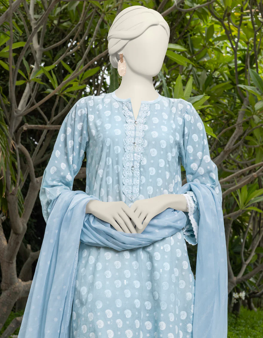 BLUE LAWN 3PC UNSTITCHED | JJLS-S-JPW-24-024 FB/PASTE PRINT-04 - Image 3