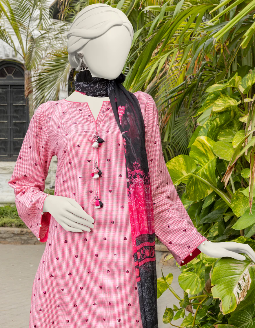 RED DYED 3PC UNSTITCHED | JJLS-S-JPW-24-030 FB/FLORAL-2 - Image 3