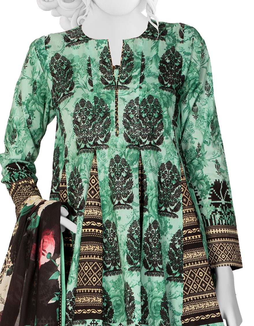 GREEN LIMINAL 3PC UNSTITCHED | JJLS-S-JPW-US-21-1702 FB/SOURIS - Image 2