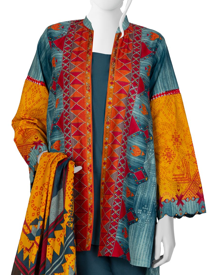 BLUE LIMINAL 3PC UNSTITCHED | JJLS-S-JPW-US-21-1703 FB/BLOSSOM - Image 2