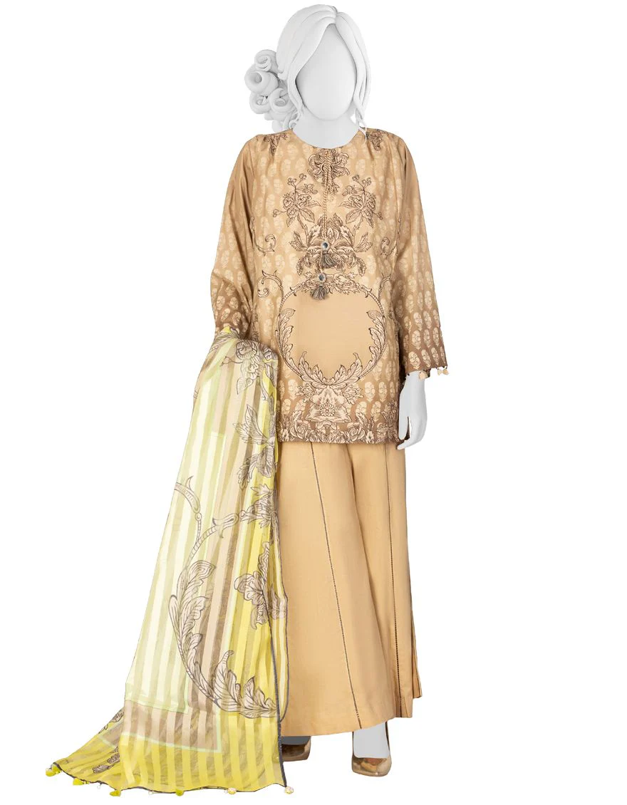 LIGHT KHAKI LIMINAL 3PC UNSTITCHED | JJLS-S-JPW-US-21-1711 FB/INIKO