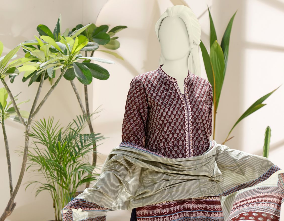 BROWN LAWN 3PC UNSTITCHED | JJLS-S-JPW-US-21-1713 FB/ECLAT - Image 4