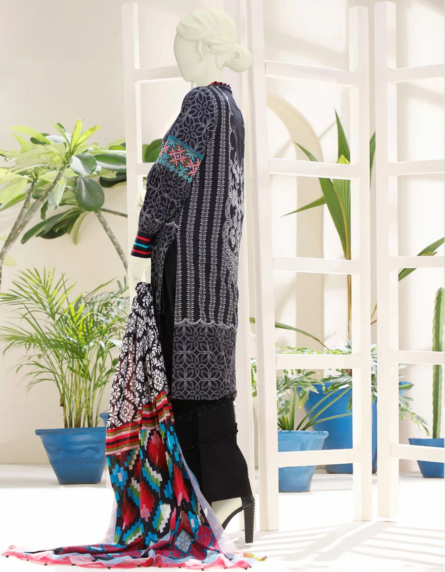 BLACK LAWN 3PC UNSTITCHED | JJLS-S-JPW-US-21-1715 FB/COLLAGE - Image 3