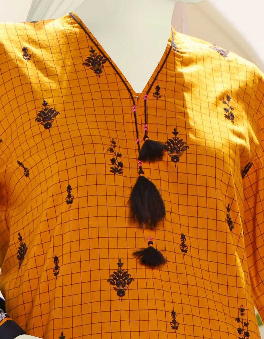 YELLOW-MUSTARD LAWN 3PC UNSTITCHED | JJLS-S-JPW-US-21-1716 FB/ROSHAN - Image 2