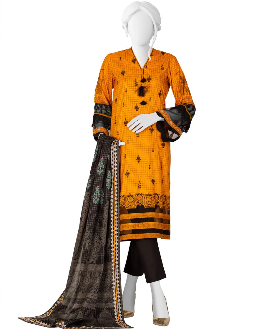 YELLOW-MUSTARD LAWN 3PC UNSTITCHED | JJLS-S-JPW-US-21-1716 FB/ROSHAN - Image 4