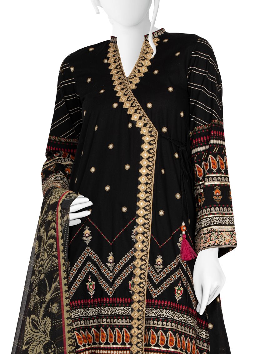 BLACK LIMINAL 3PC UNSTITCHED | JJLS-S-JPW-US-21-1721 FB/MUSHK - Image 2