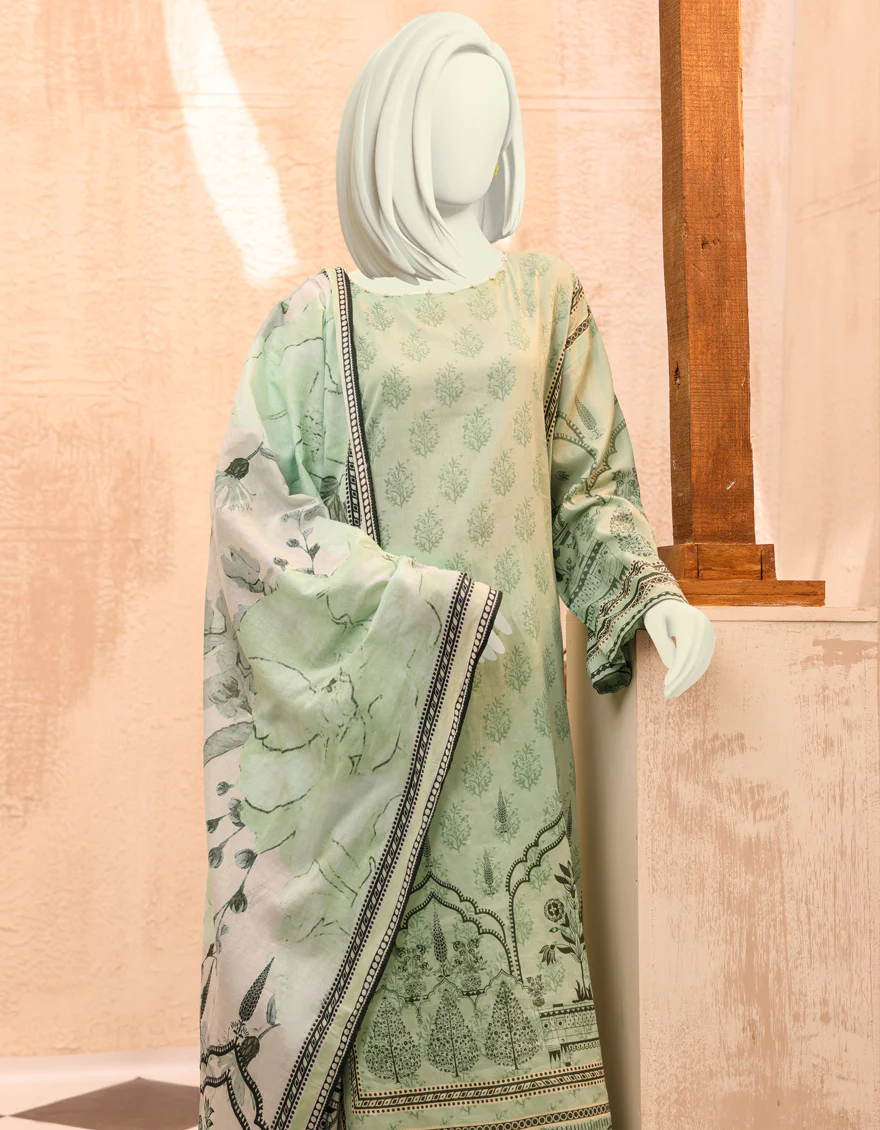 GREEN LAWN 3PC UNSTITCHED | JJLS-S-JPW-US-22-002 FB/MEHRAB E MEHR - Image 3