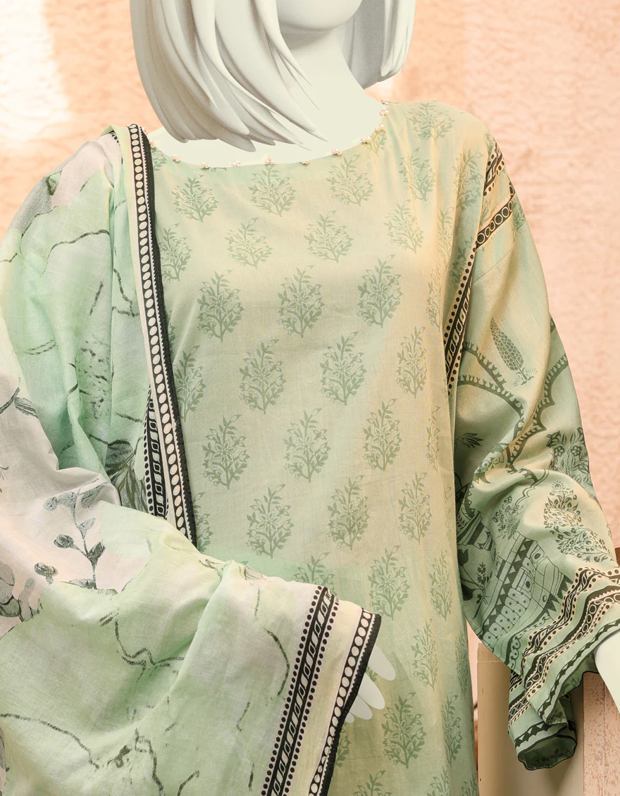 GREEN LAWN 3PC UNSTITCHED | JJLS-S-JPW-US-22-002 FB/MEHRAB E MEHR - Image 4