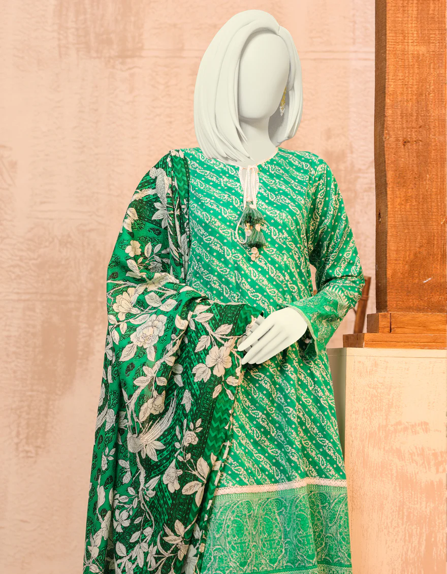 GREEN LAWN 3PC UNSTITCHED | JJLS-S-JPW-US-22-005 FB/LEVI - Image 4