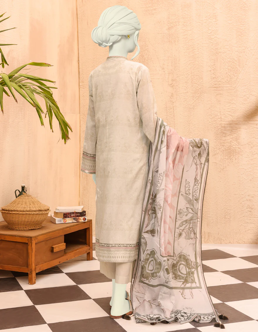 LIGHT GREEN LAWN 3PC UNSTITCHED | JJLS-S-JPW-US-22-006 FB/VINTAGE CAST - Image 2