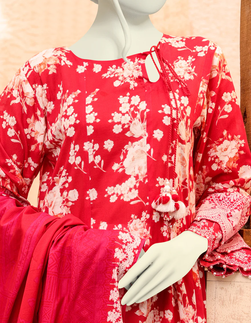 RED LAWN 3PC UNSTITCHED | JJLS-S-JPW-US-22-007 FB/LIV - Image 3