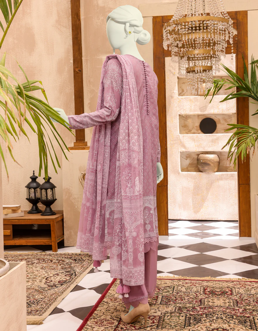 PURPLE LAWN 3PC UNSTITCHED | JJLS-S-JPW-US-22-013 FB/KUNGRI - Image 2
