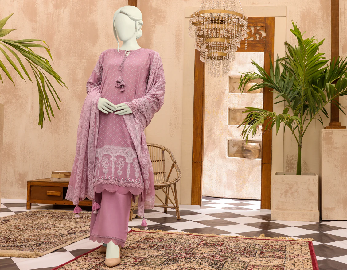 PURPLE LAWN 3PC UNSTITCHED | JJLS-S-JPW-US-22-013 FB/KUNGRI - Image 4