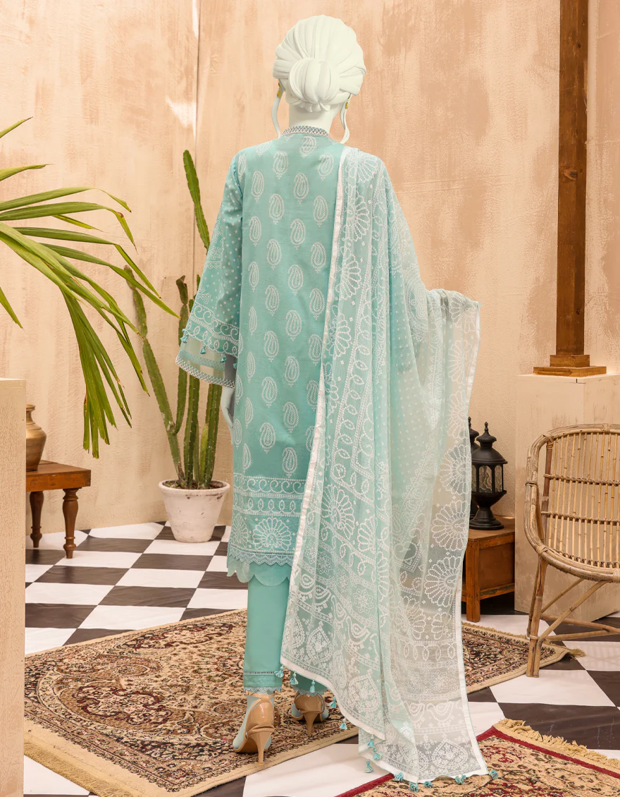 BLUE LAWN 3PC UNSTITCHED | JJLS-S-JPW-US-22-015 FB/PHULRHO - Image 2