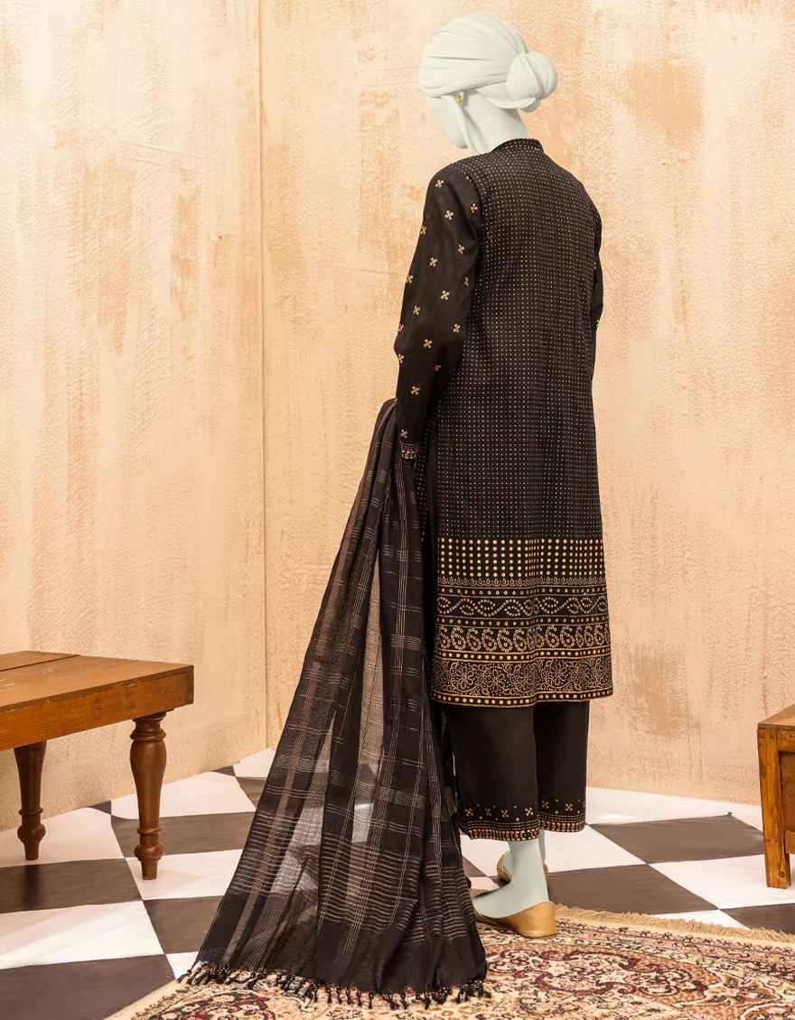 BLACK LAWN 3PC UNSTITCHED | JJLS-S-JPW-US-22-018 FB/MUREEL - Image 2