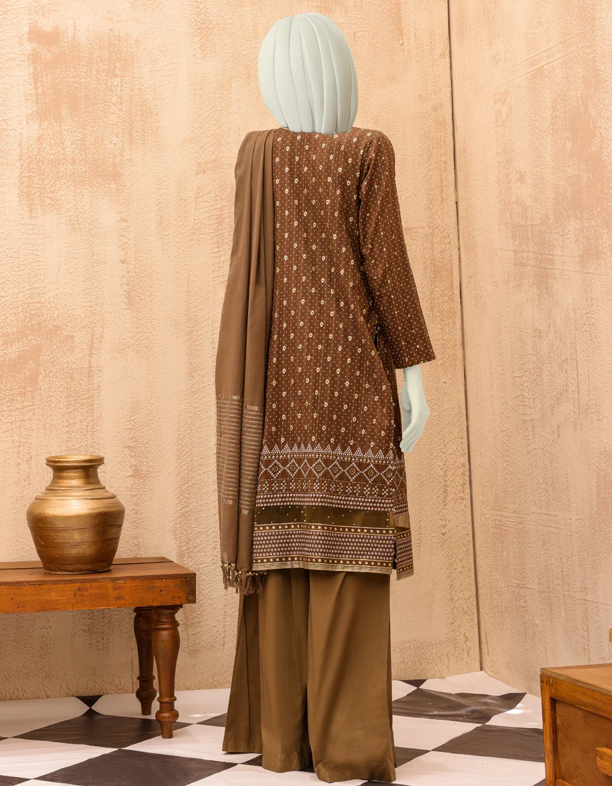 BROWN JACQUARD 3PC UNSTITCHED | JJLS-S-JPW-US-22-019 FB/AYSHIL - Image 2