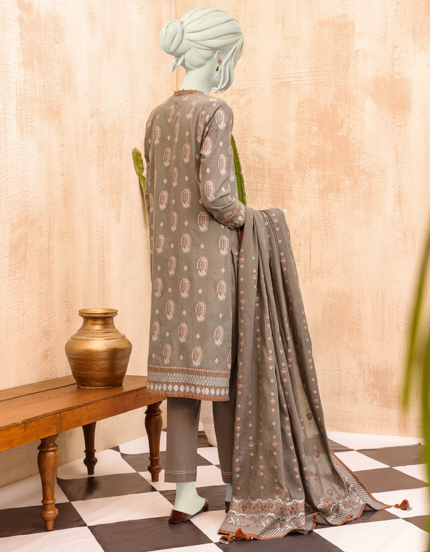 GREY LAWN 3PC UNSTITCHED | JJLS-S-JPW-US-22-023 FB/ZEB - Image 2