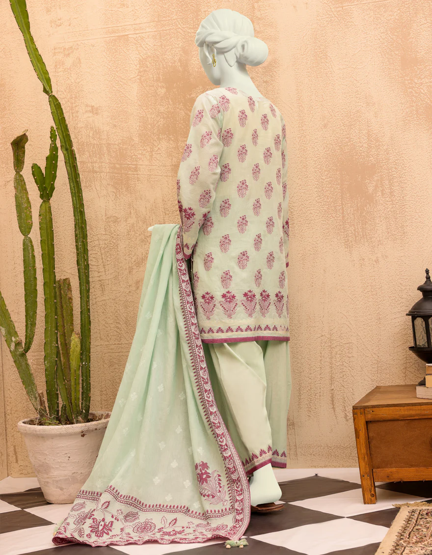 SEA GREEN LAWN 3PC UNSTITCHED | JJLS-S-JPW-US-22-024 FB/SOHA - Image 2