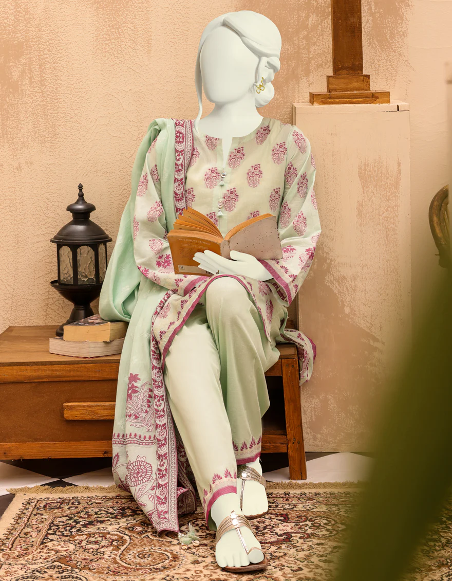 SEA GREEN LAWN 3PC UNSTITCHED | JJLS-S-JPW-US-22-024 FB/SOHA - Image 5