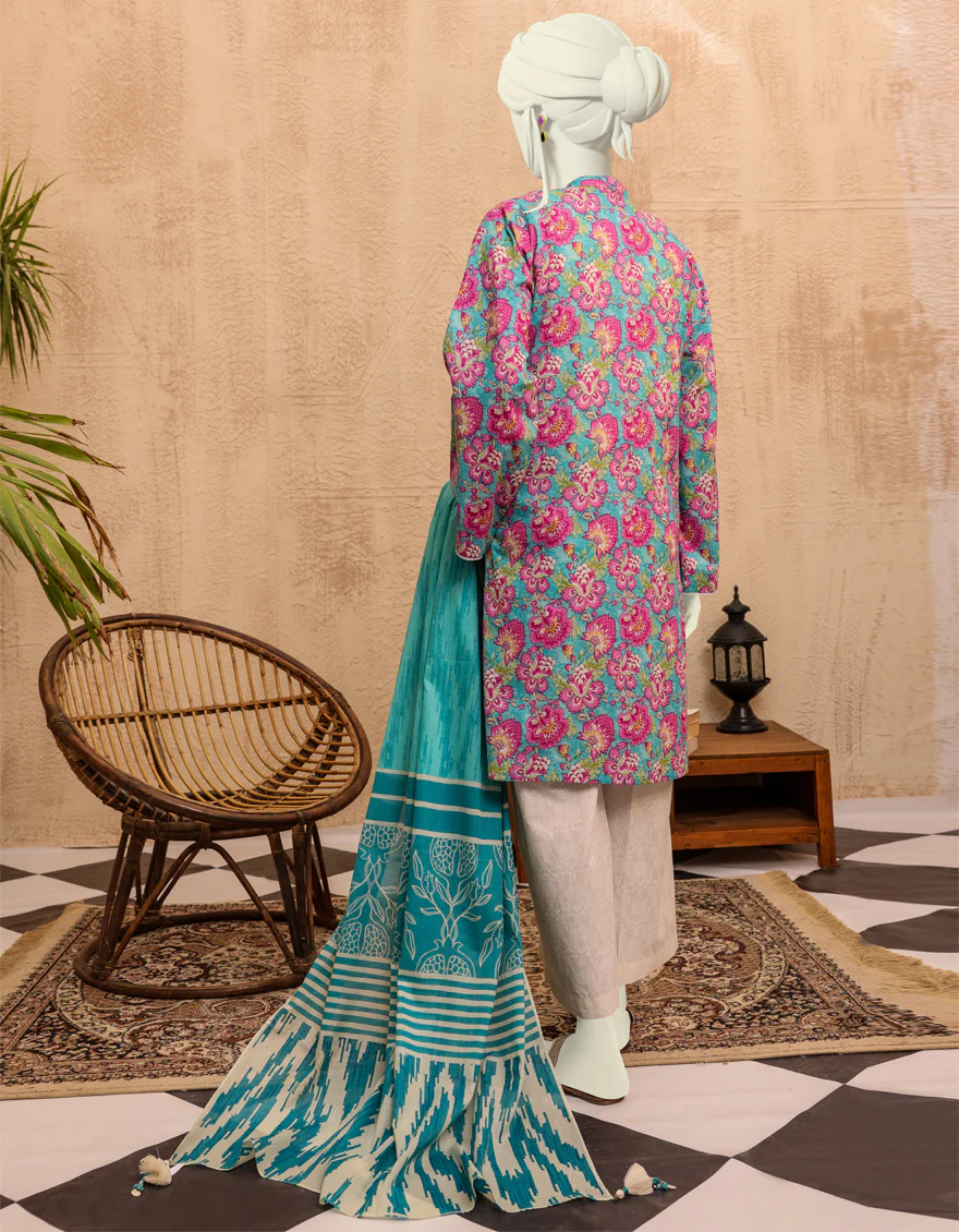 BEIGE-BLUE LAWN 3PC UNSTITCHED | JJLS-S-JPWU-US-22-025 FB/ANAR DANA - Image 2