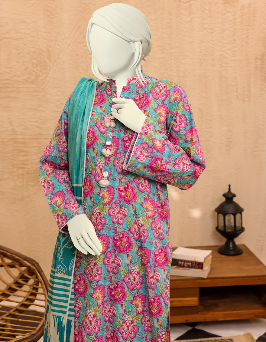 BEIGE-BLUE LAWN 3PC UNSTITCHED | JJLS-S-JPWU-US-22-025 FB/ANAR DANA - Image 4