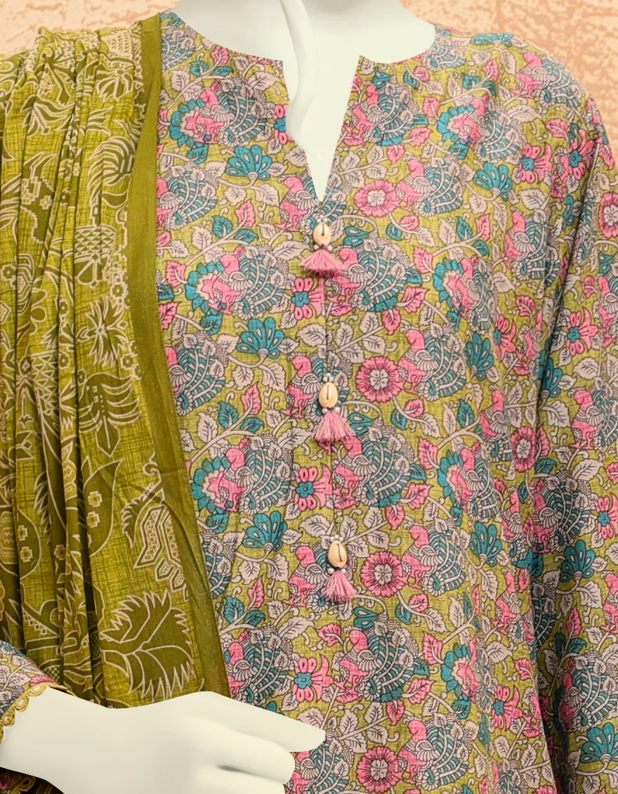 MULTICOLOR LAWN 3PC UNSTITCHED | JJLS-S-JPWU-US-22-026 FB/MOR PANKH - Image 3