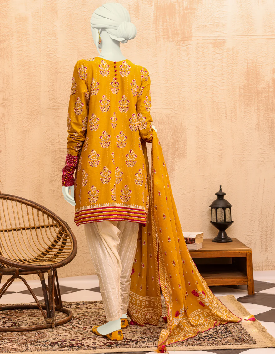 MUSTARD LAWN 3PC UNSTITCHED | JJLS-S-JPWU-US-22-031 FB/ROZO - Image 2