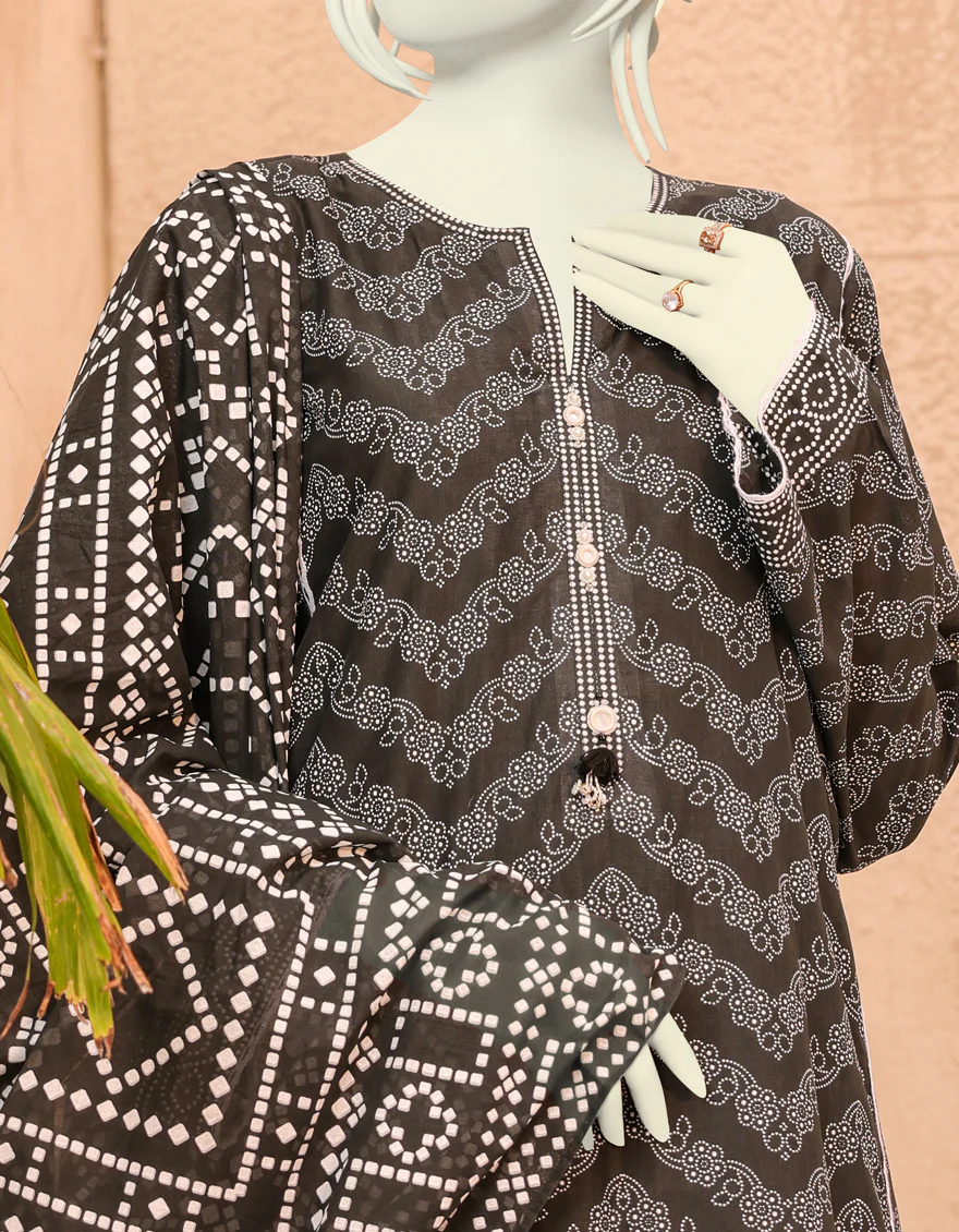 BLACK LAWN 3PC UNSTITCHED | JJLS-S-JPWU-US-22-033 FB/VANESSA - Image 3