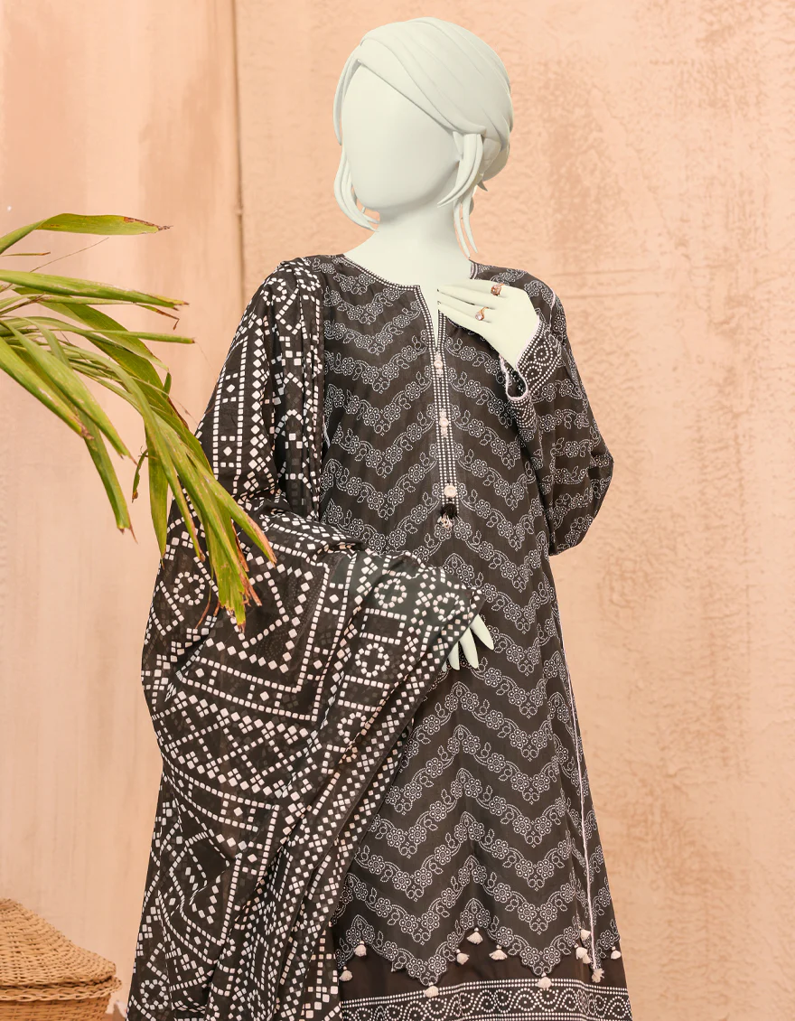 BLACK LAWN 3PC UNSTITCHED | JJLS-S-JPWU-US-22-033 FB/VANESSA - Image 4
